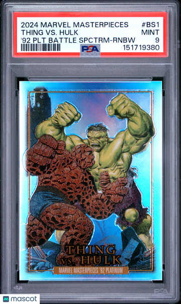 2024 Upper Deck Marvel Masterpieces '92 Platinum Thing VS. Hulk #BS1 PSA 9