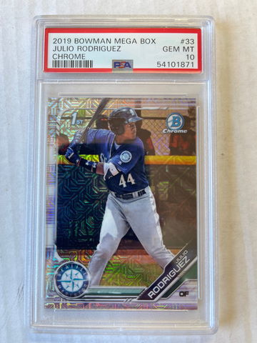 JULIO RODRIGUEZ 2019 BOWMAN MEGA REFRACTOR PSA 10!!