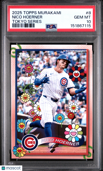 2025 Topps Takashi Murakami + MLB World Tour Tokyo Series Nico Hoerner #8 PSA 10