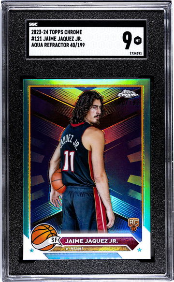 2023-24 Topps Chrome Aqua Refractor Jaime Jaquez Jr. #121 RC /199 SGC 9