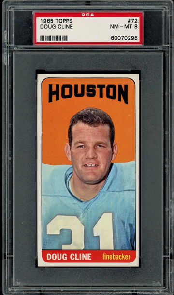 1965 Topps #72 Doug Cline  PSA 8  Oilers