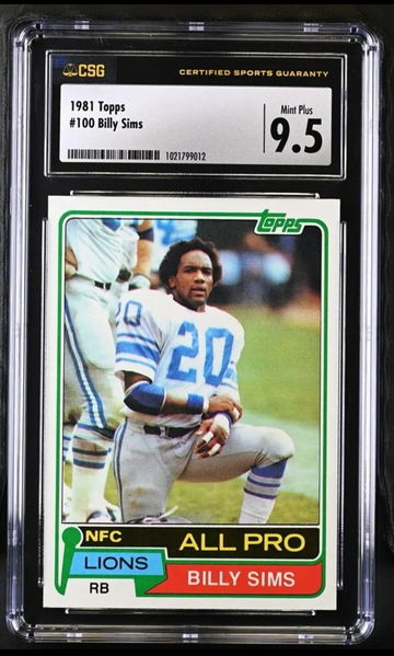 1981 Topps Billy Sims #100 CSG 9.5