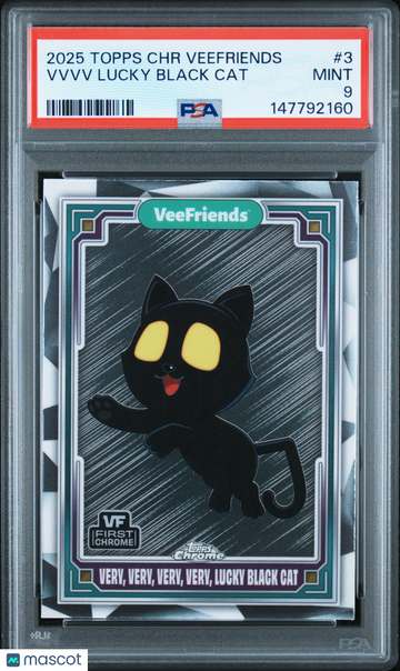 2025 Topps Chrome Veefriends Vvvv Lucky Black Cat #3 PSA 9