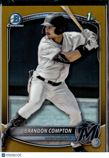 Brandon Compton 2025 Bowman Chrome Gold Refractor Miami Marlins