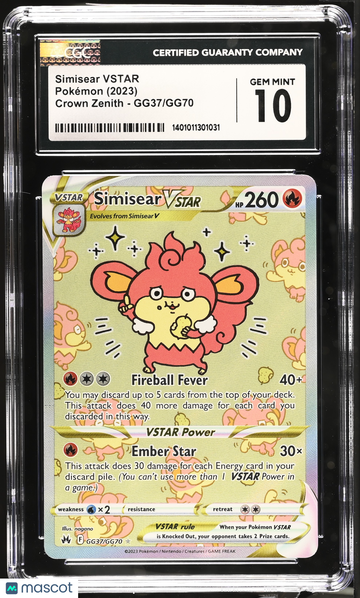 2023 Pokemon Crown Zenith Simisear VSTAR Holo CGC 10 #GG37/GG70