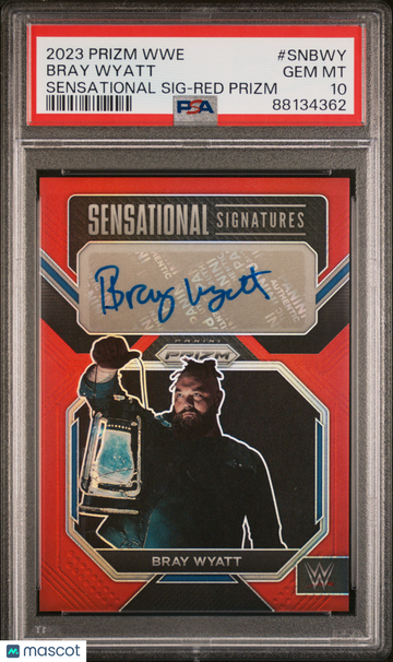 Bray Wyatt 2023 Panini Prizm WWE Sensational Signatures Red PSA 10
