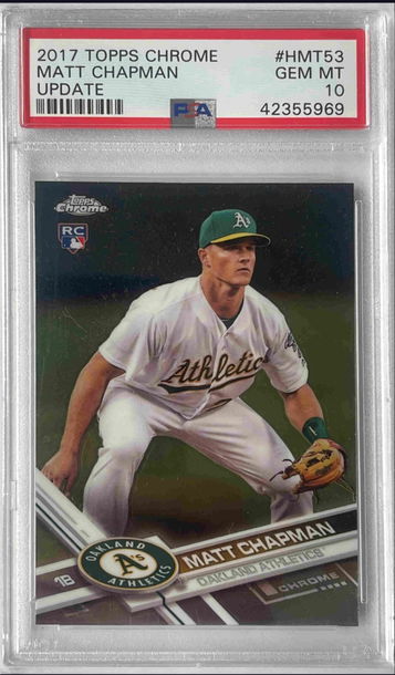 MATT CHAPMAN 2017 TOPPS CHROME UPDATE PSA 10 ROOKIE  #HMT53 RC OAKLAND TORONTO