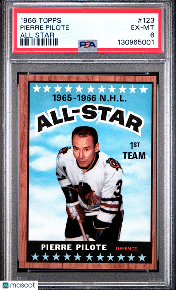 1966 Topps Pierre Pilote #123 All Star PSA 6