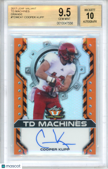 2017 Leaf Valiant TD Machines Orange Cooper Kupp #TDMCK1 BGS 9.5
