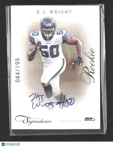 2012 Panini Prime Signatures K.J. Wright #217 044/199 Auto