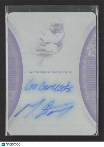 2015 Leaf Trinity Football Mike Davis #TS-MD1 Black Printing Plate /1 Printing Plate