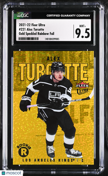 2021 Ultra Alex Turcotte #221 Gold Speckled Rainbow Foil CGC 9.5