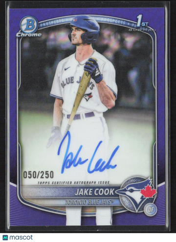 2025 Bowman Chrome Jake Cook #CPA-JC Purple Refractor /250