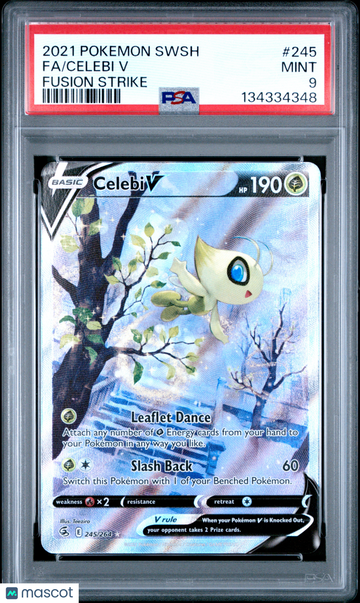 2021 Pokemon Sword & Shield Fusion Strike Celebi V Fa Fusion Strike PSA 9 #245