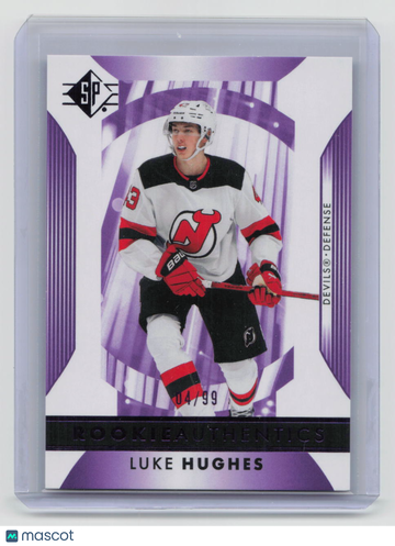 04/99 2023-24 Upper Deck SP Hockey Luke Hughes #110 Purple Rookie