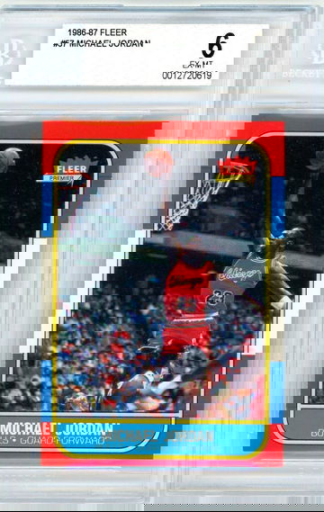 1986 Fleer Michael Jordan Rookie #57 Beckett 6 P1258