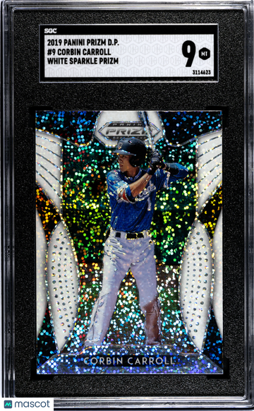 2019 Panini Prizm Draft Picks Corbin Carroll #9 White Sparkle SGC 9