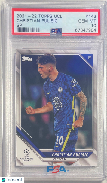 2021-2022 Topps UEFA Champions League Christian Pulisic #143 SP PSA 10