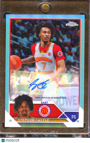 2023 Topps Chrome McDonald's All American Stephon Castle #CA-SC Aqua Refractor Chrome Autograph Card