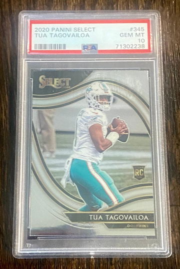2020 Panini Select Field Level Tua Tagovailoa RC Rookie Card #345 PSA 10 Gem Mint Miami Dolphins