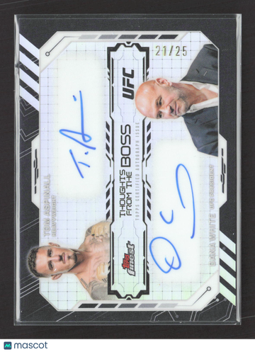 2025 Topps Finest UFC Thoughts From The Boss Dana White Tom Aspinall #TBA-AW Black /25