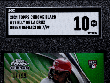 2024 Topps Chrome Black Elly De La Cruz #17 Green Refractor SGC 10