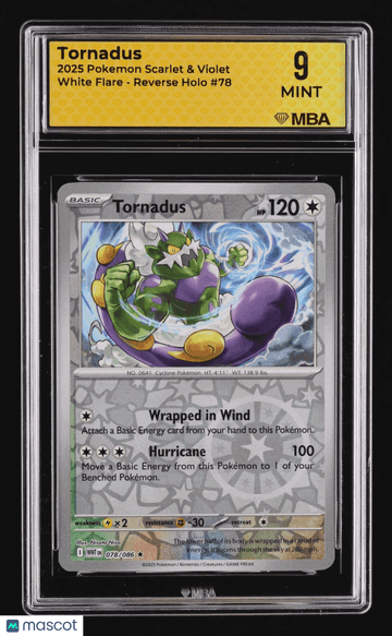 2025 Pokemon Scarlet & Violet White Flare Tornadus Reverse Holo MBA 9 #78