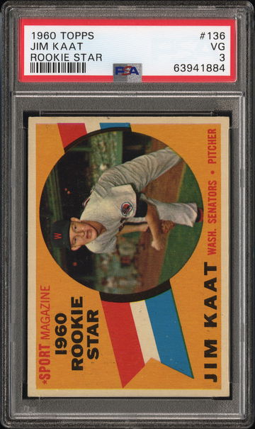 1960 Topps Jim Kaat #136 PSA 3