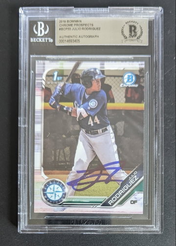 Julio Rodriguez Autographed 2019 Bowman Chrome 1st!