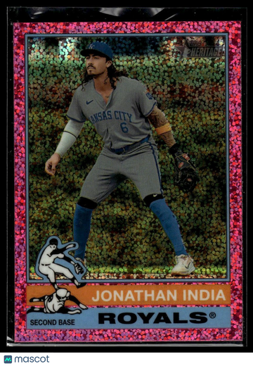 2025 Topps Heritage Jonathan India #156 Chrome Pink Sparkle Refractor