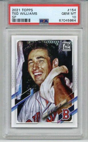 2021 TOPPS #154 TED WILLIAMS CARD BOSTON RED SOX PSA 10 SP LOW POP