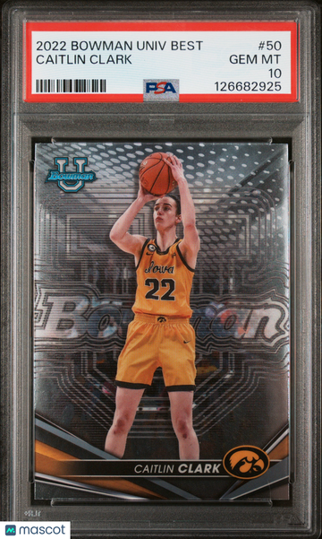 2022 Bowman University Best Caitlin Clark #50 PSA 10