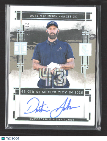 2025 Panini Impeccable LIV Golf Dustin Johnson #GS-DJ Signatures