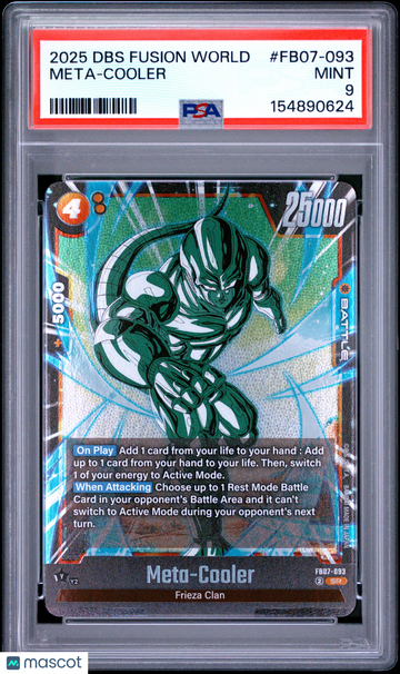 2025 Dragon Ball Super Card Game Fusion World Wish For Shenron Meta-Cooler PSA 9 #FB07-093