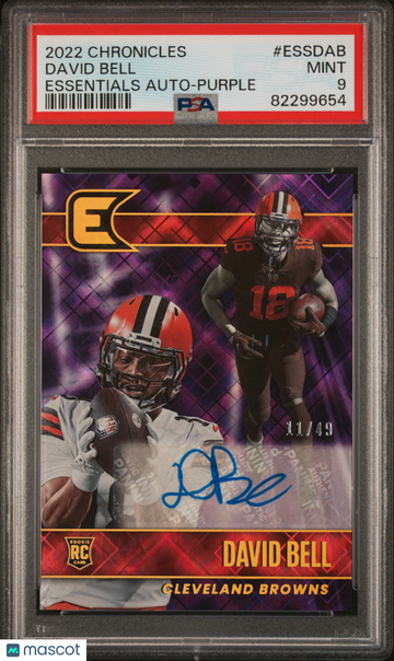 2022 Panini Chronicles Essentials Autographs David Bell #ESSDAB Essentials Auto Purple PSA 9
