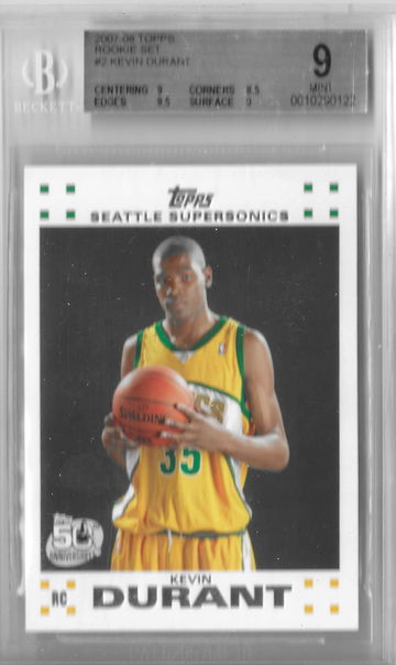 2007 Topps Kevin Durant Rookie #2 BGS9