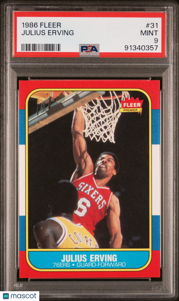 1986 Fleer Julius Erving #31 PSA 9
