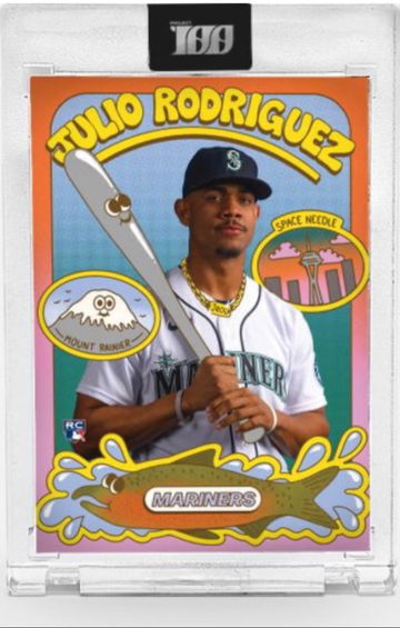 Julio Rodriguez Topps Project 100 Card #28 - /3999 RC Lauren Martin