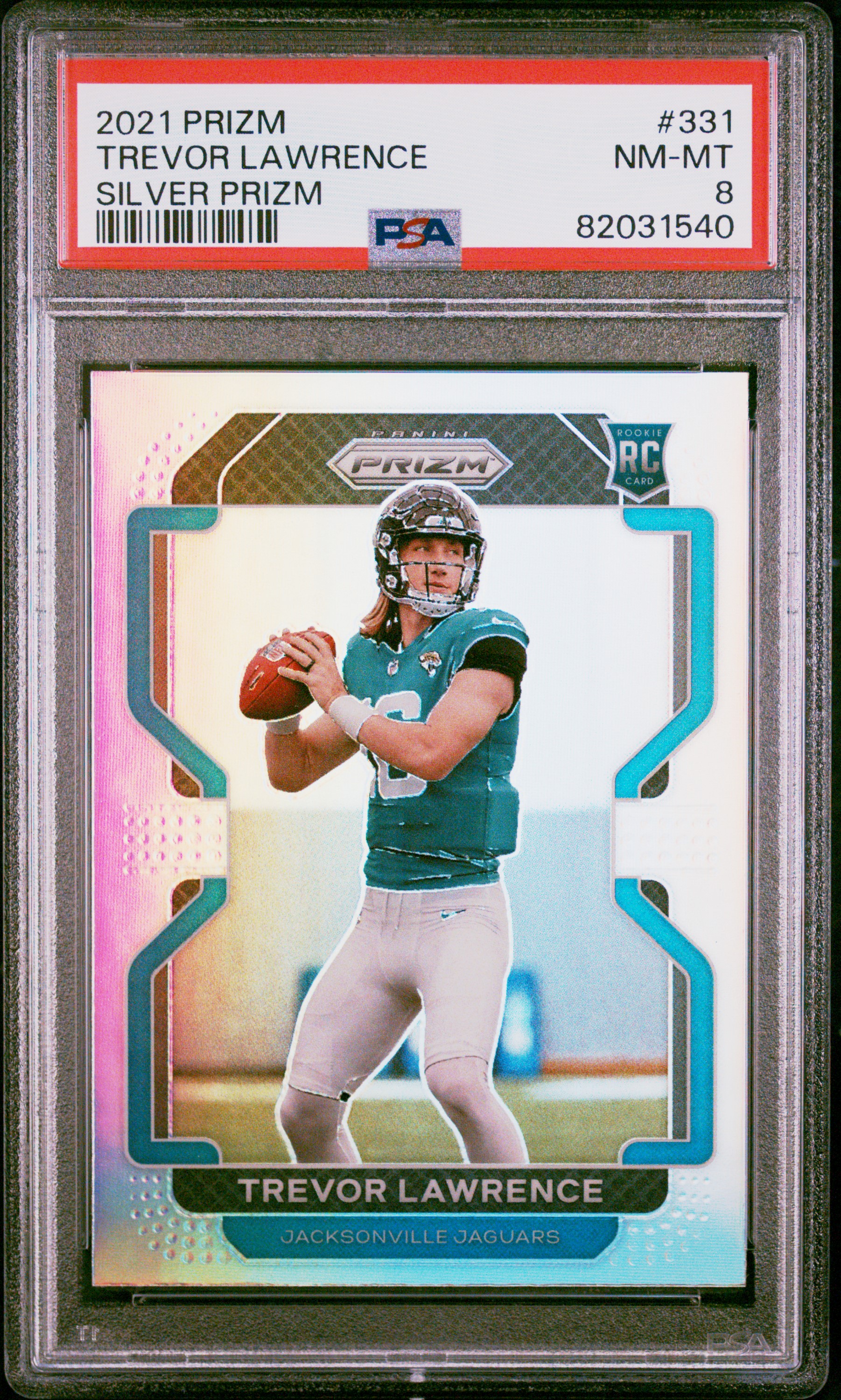 2021 Panini Prizm Trevor Lawrence #331 Silver Prizm PSA 8