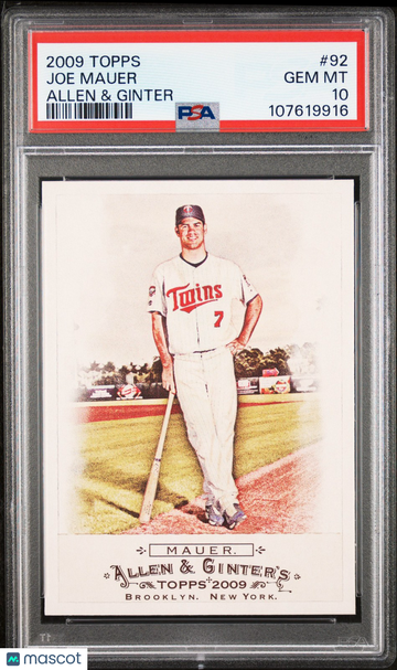 2009 Topps Allen & Ginter Joe Mauer #92 Allen & Ginter GEM MT 10 PSA 10