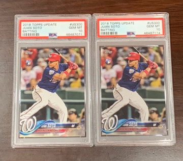 (2) 2018 Topps Update Juan Soto PSA 10