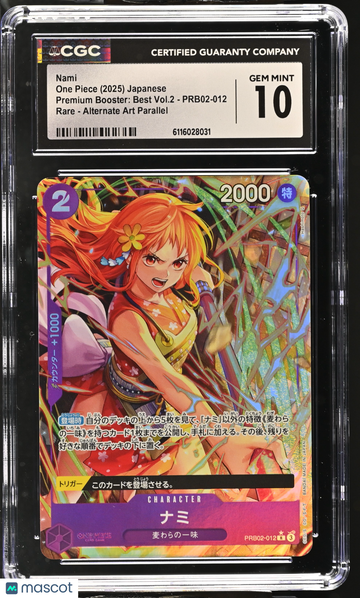 2025 One Piece Premium Booster: Best Vol.2 Nami Alternate Art Parallel Japanese CGC 10 #PRB02-012