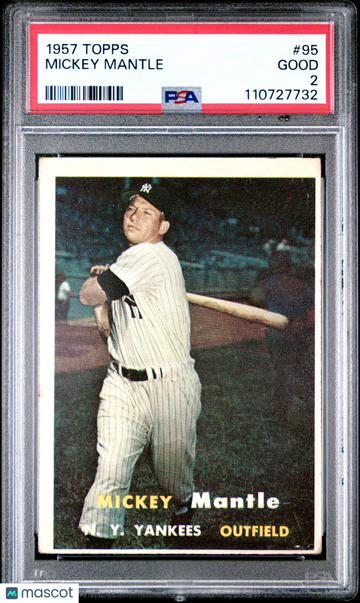 1957 Topps Mickey Mantle #95 PSA 2