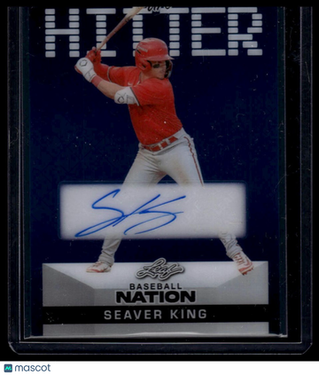 2025 Leaf Baseball Nation Seaver King #PA-SK1 Pure Hitters Autographs Crystal Platinum Blue
