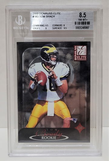 2000 Donruss Elite Tom Brady #/2000 RC #183 - BGS 8.5 NM-MT+ 2x9.5 subs Rookie