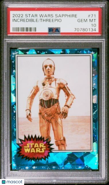 Star Wars Chrome Sapphire Edition Mark Hamill Carrie Fisher #71 PSA 10