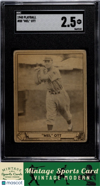 1940 Playball Mel Ott #88 SGC 2.5