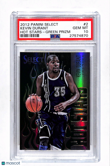 2012 Panini Select Hot Stars Kevin Durant #2 Green Prizm PSA 10
