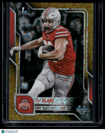 2025 Topps Bowman Chrome University Max Klare #59 Gold Shimmer /50