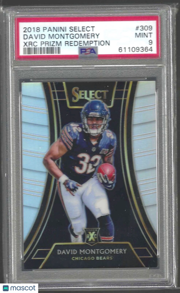 2018 Panini Select XRC Prizm Redemption David Montgomery #309 PSA 8